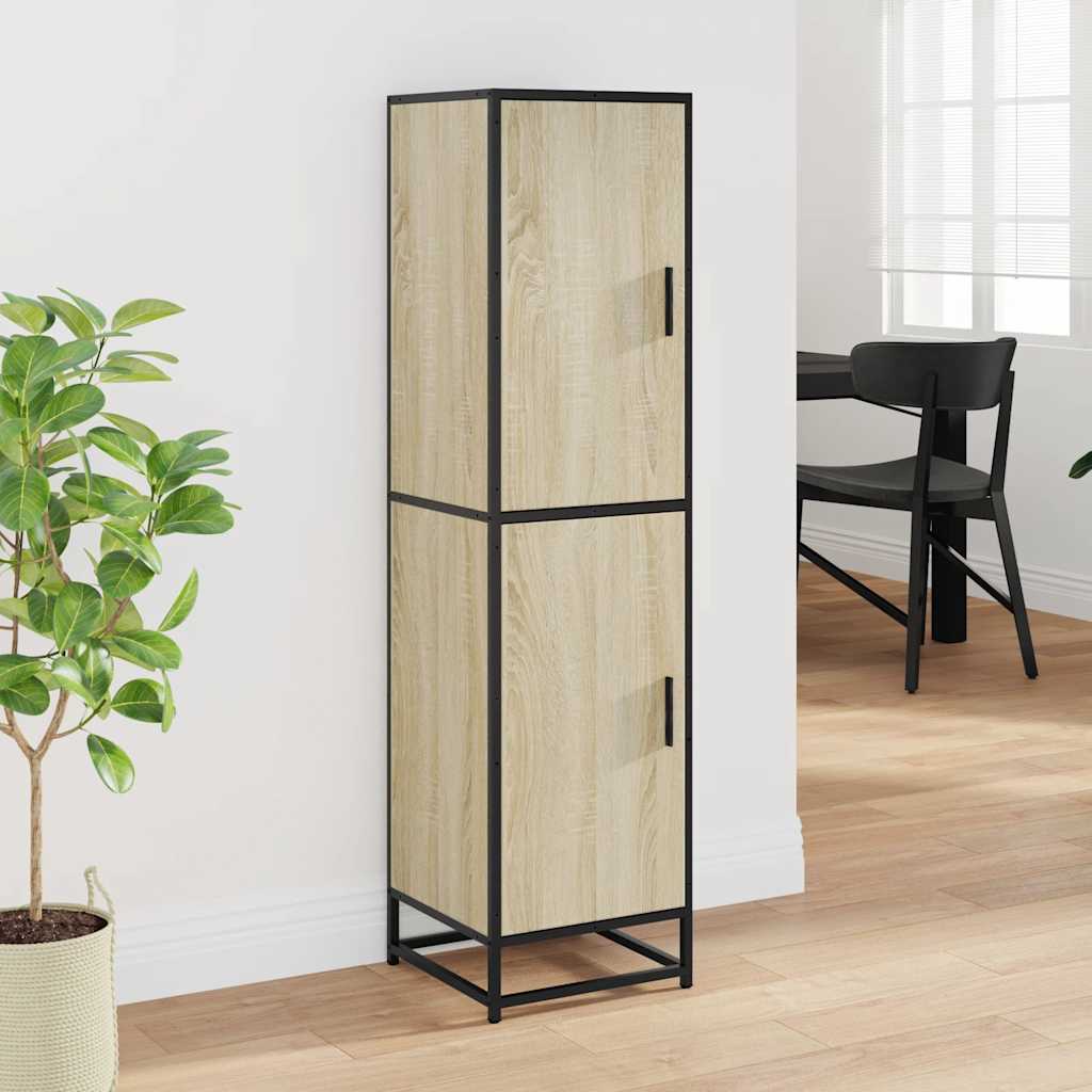 Credenza Rovere Sonoma 35,5x35x139 cm Legno Multistrato Metallo