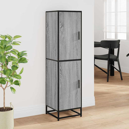 Credenza Grigio Sonoma 35,5x35x139 cm Legno Multistrato Metallo