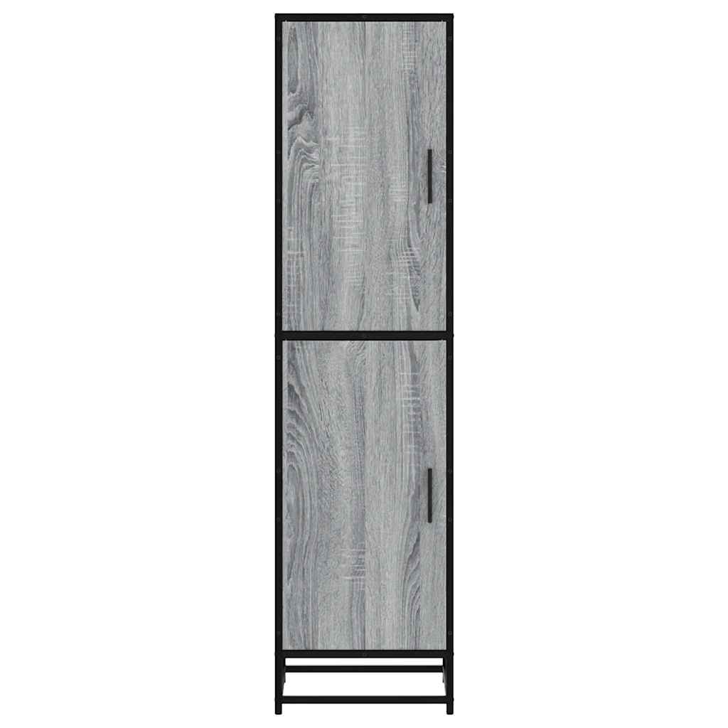 Credenza Grigio Sonoma 35,5x35x139 cm Legno Multistrato Metallo