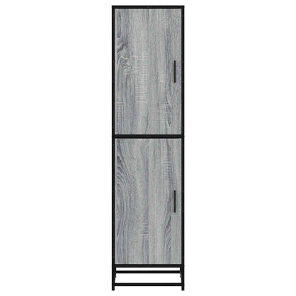 Credenza Grigio Sonoma 35,5x35x139 cm Legno Multistrato Metallo