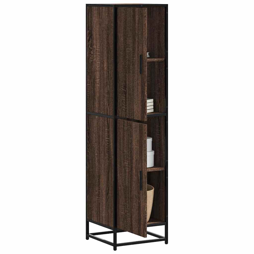 Credenza Rovere Marrone 35,5x35x139cm Legno Multistrato Metallo