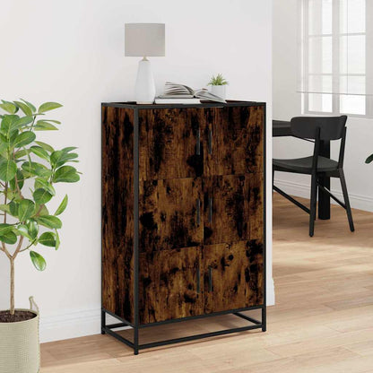 Credenza Rovere Fumo 68x35x106,5 cm Legno Multistrato Metallo