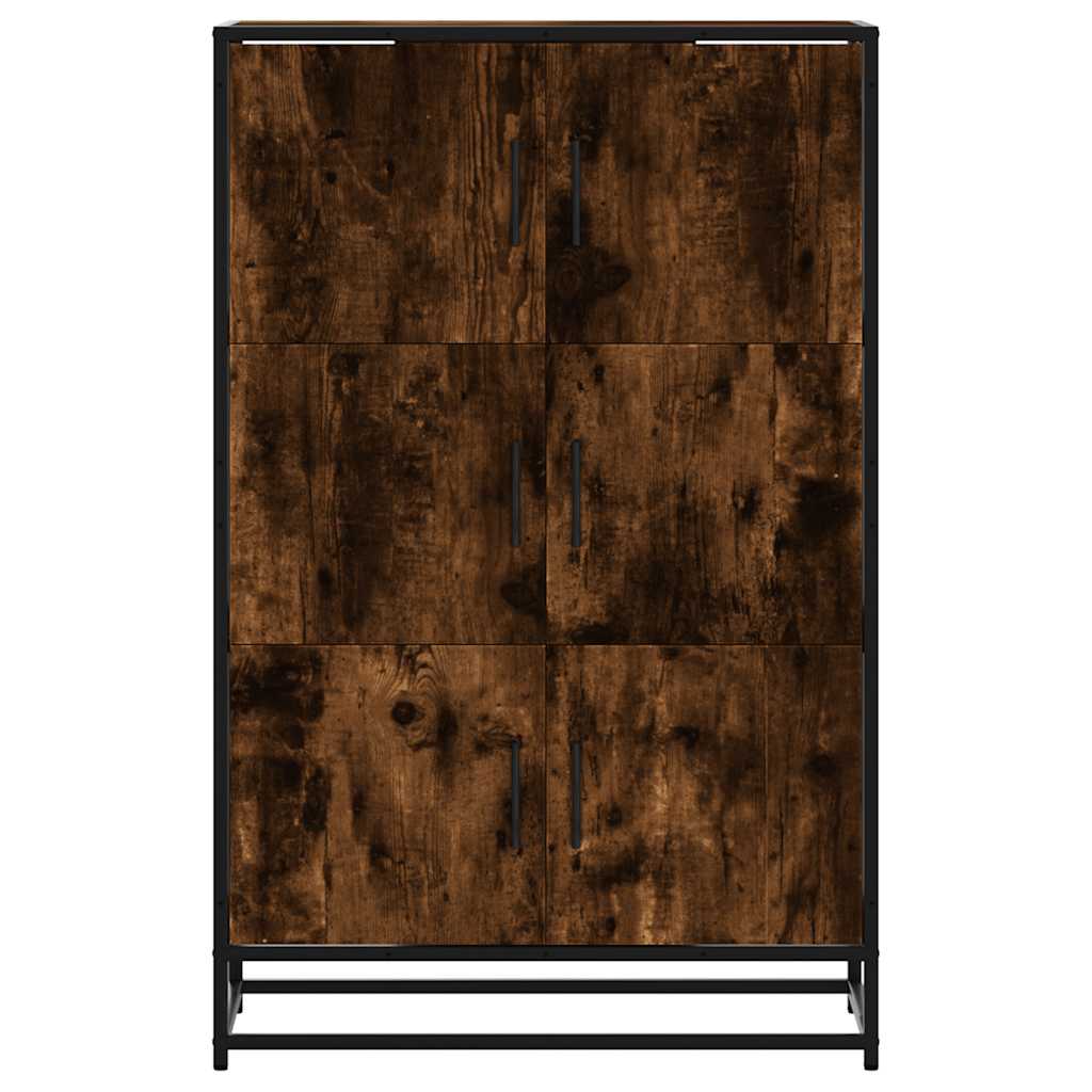 Credenza Rovere Fumo 68x35x106,5 cm Legno Multistrato Metallo