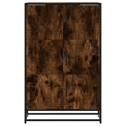 Credenza Rovere Fumo 68x35x106,5 cm Legno Multistrato Metallo