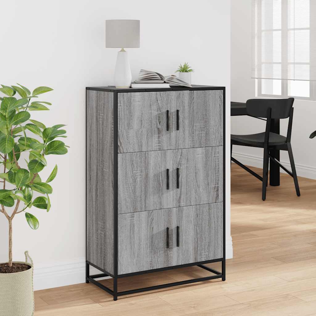 Credenza Grigio Sonoma 68x35x106,5 cm Legno Multistrato Metallo