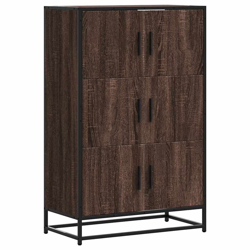 Credenza Rovere Marrone 68x35x106,5cm Legno Multistrato Metallo