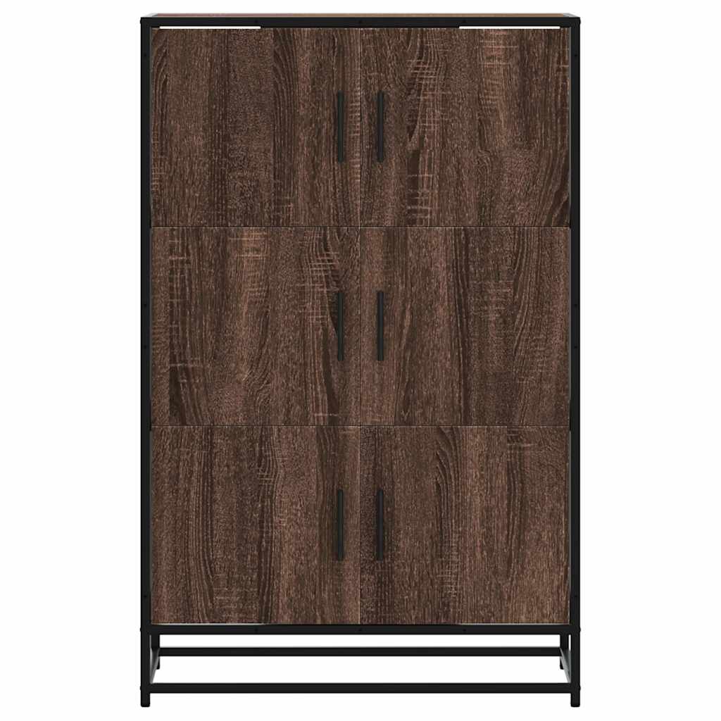 Credenza Rovere Marrone 68x35x106,5cm Legno Multistrato Metallo