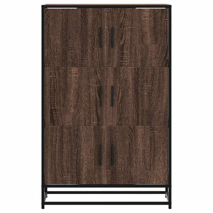 Credenza Rovere Marrone 68x35x106,5cm Legno Multistrato Metallo