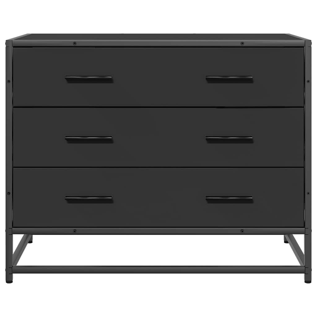 Cassettiera Nera 70x41x56 cm in Legno Multistrato
