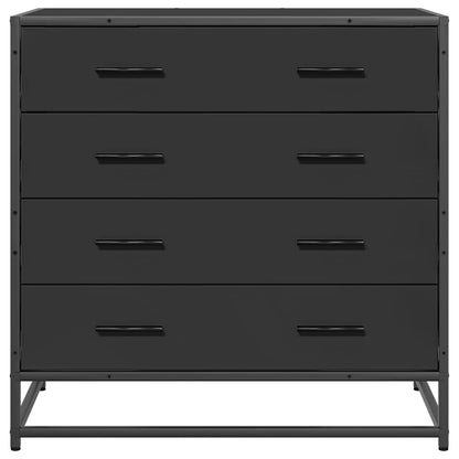 Cassettiera Nera 70x41x70 cm in Legno Multistrato