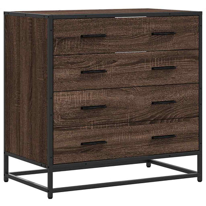Cassettiera Rovere Marrone 70x41x70 cm in Legno Multistrato