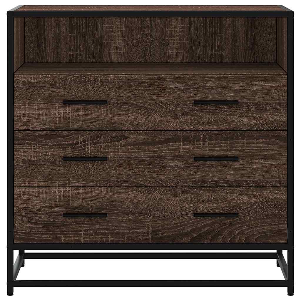 Cassettiera Rovere Marrone 70x41x70 cm in Legno Multistrato