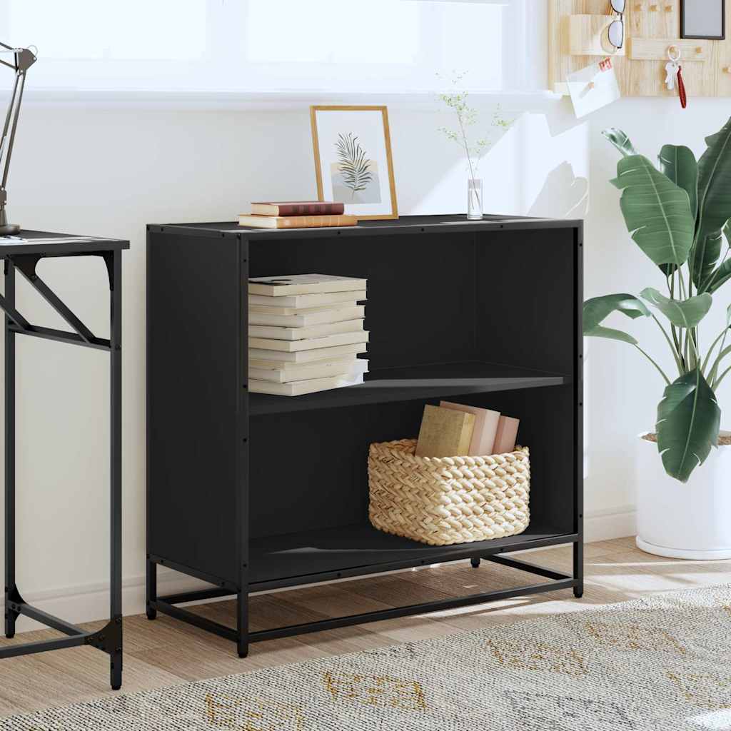 Libreria Nera 80,5x35x76 cm in Legno Multistrato