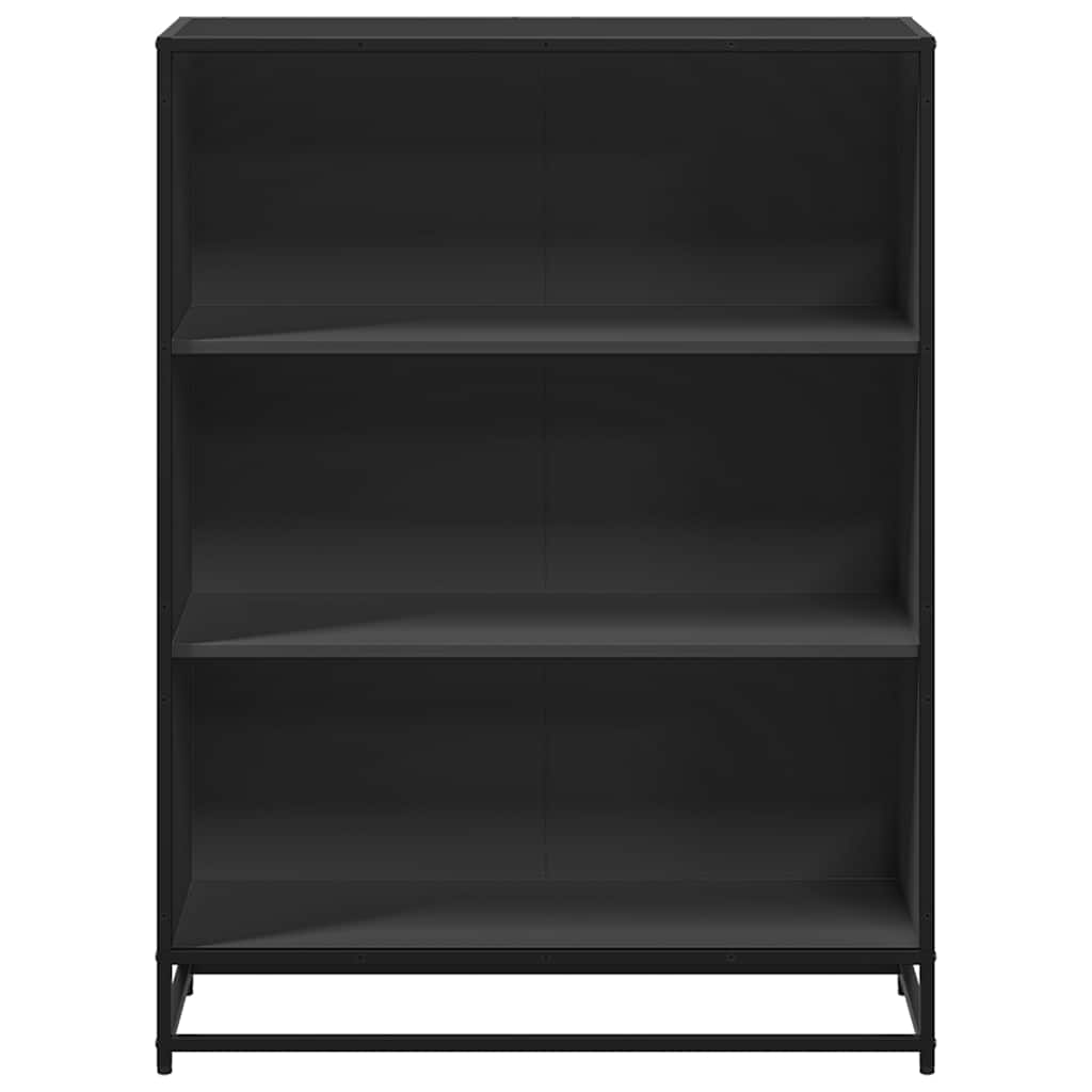 Libreria Nera 80,5x35x107,5 cm in Legno Multistrato