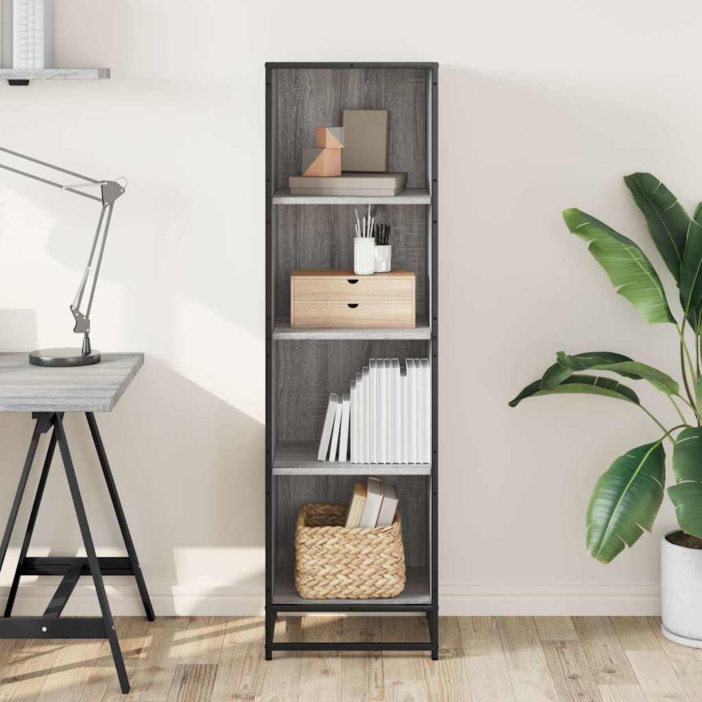 Libreria Grigio Sonoma 40x35x139 cm in Legno Multistrato