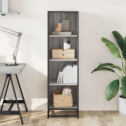 Libreria Grigio Sonoma 40x35x139 cm in Legno Multistrato