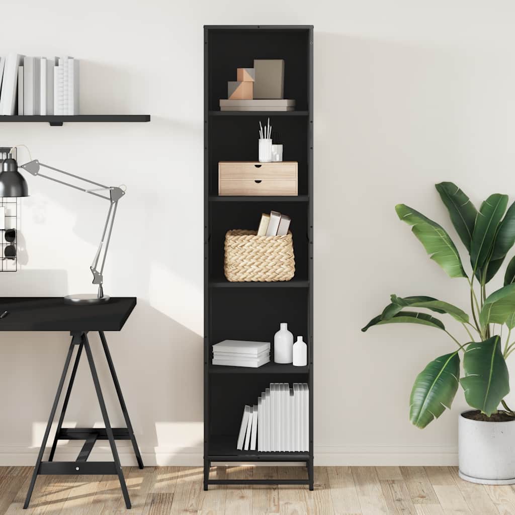 Libreria Nera 40x35x170,5 cm in Legno Multistrato