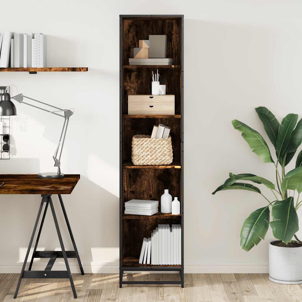 Libreria Rovere Fumo 40x35x170,5 cm in Legno Multistrato