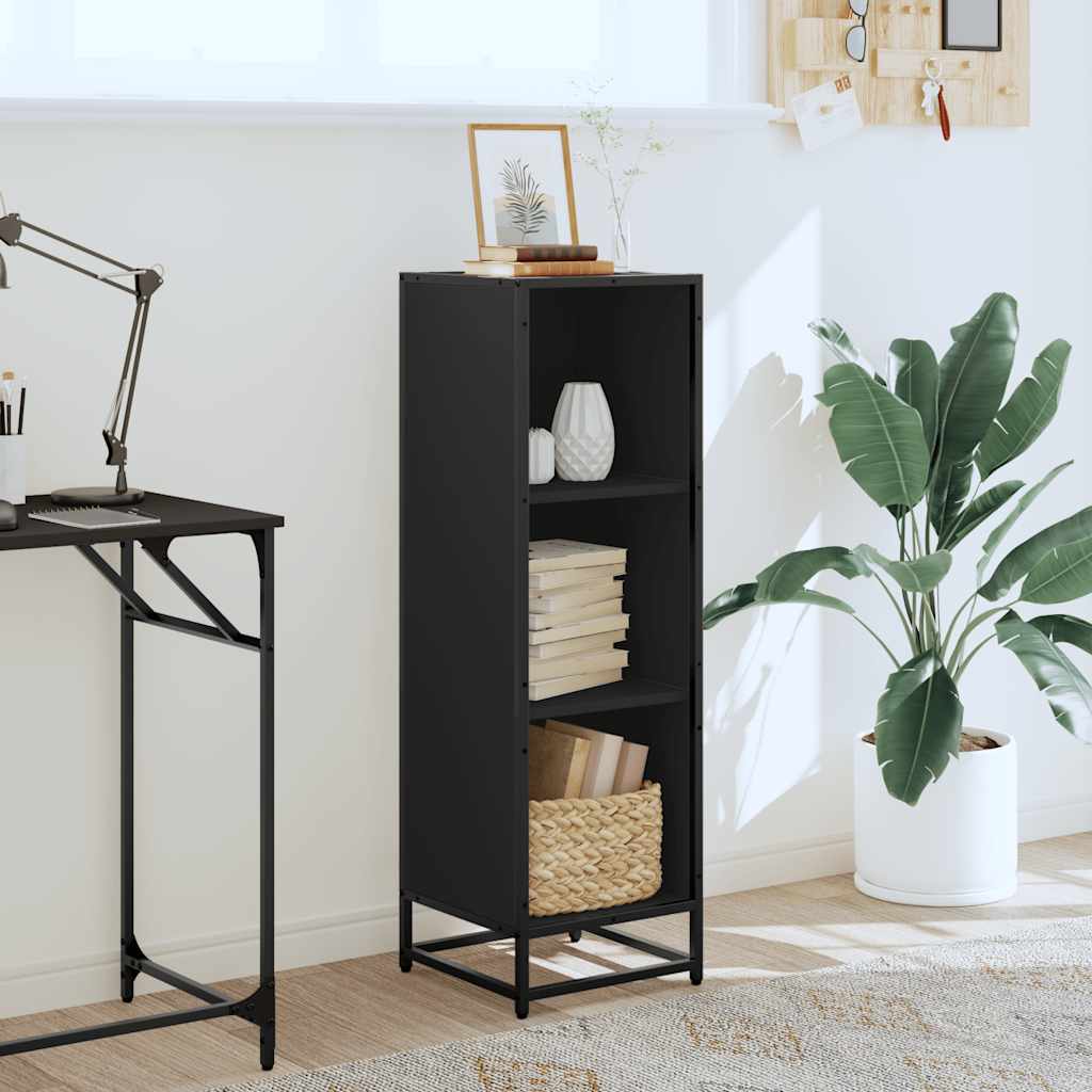 Libreria Nera 33,5x33x107,5 cm in Legno Multistrato