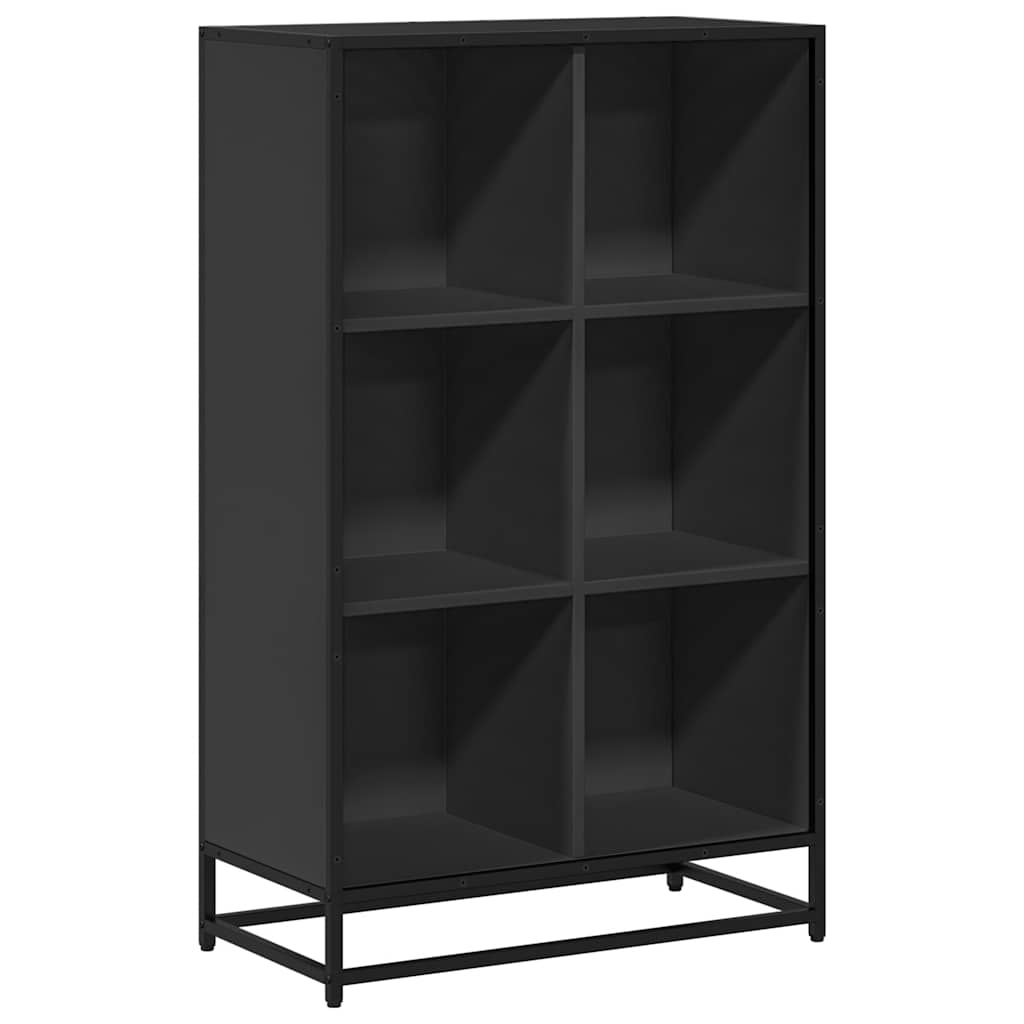 Libreria Nera 65,5x33x107,5 cm in Legno Multistrato