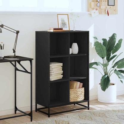 Libreria Nera 65,5x33x107,5 cm in Legno Multistrato