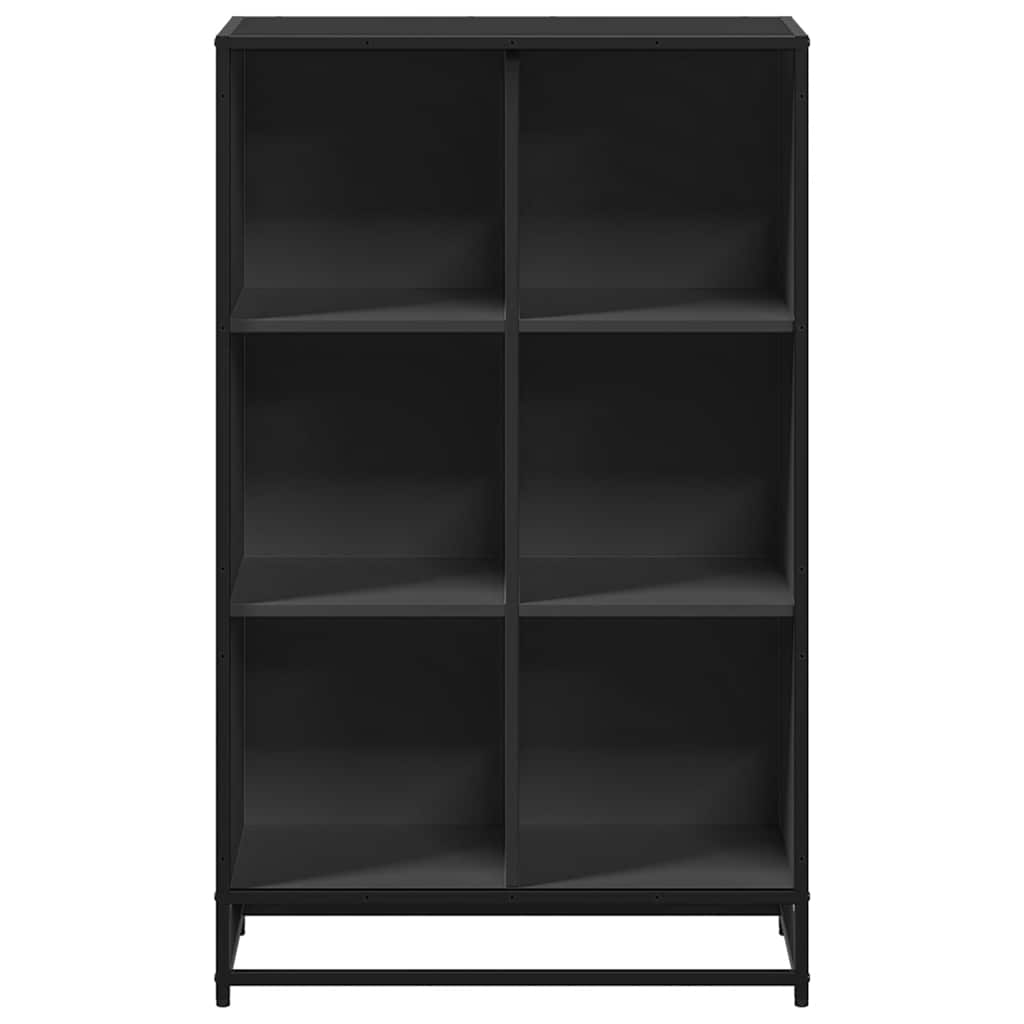 Libreria Nera 65,5x33x107,5 cm in Legno Multistrato