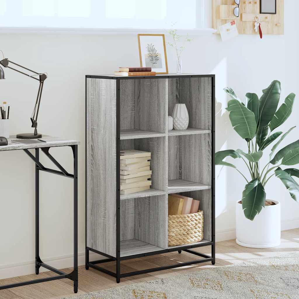 Libreria Grigio Sonoma 65,5x33x107,5 cm in Legno Multistrato