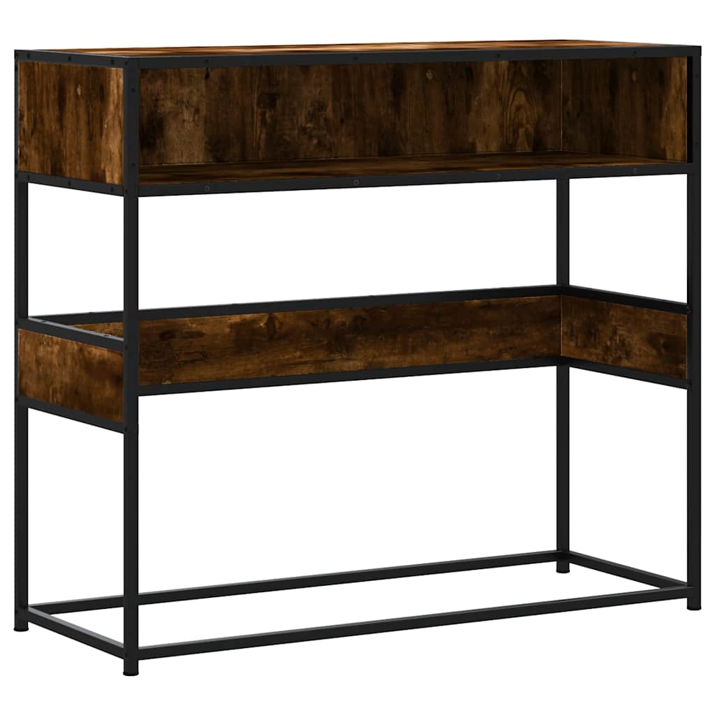 Tavolino Consolle Rovere Fumo 90x35x80 cm in Legno Multistrato