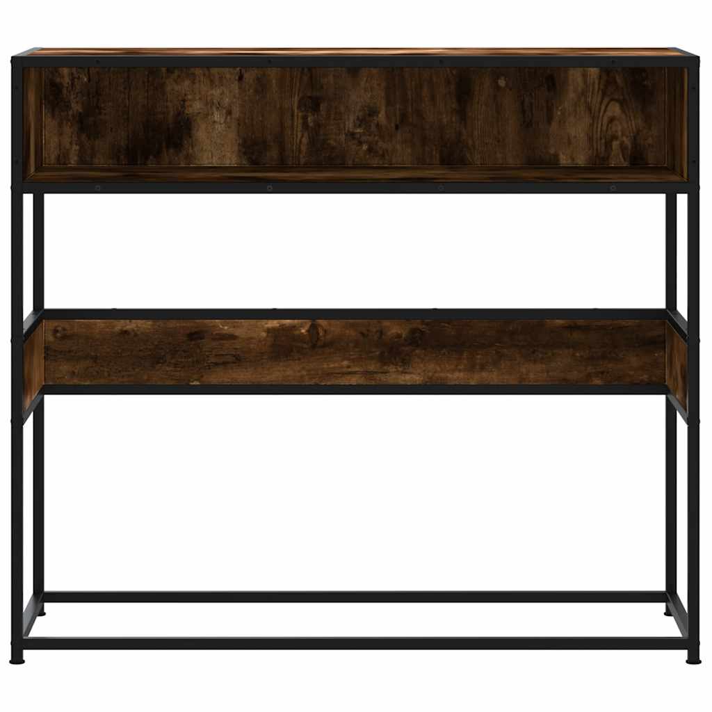 Tavolino Consolle Rovere Fumo 90x35x80 cm in Legno Multistrato