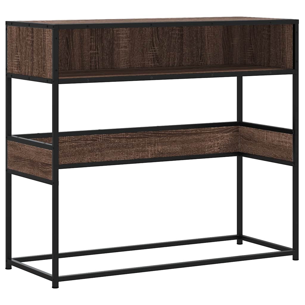 Tavolo Consolle Rovere Marrone 90x35x80 cm Legno Multistrato