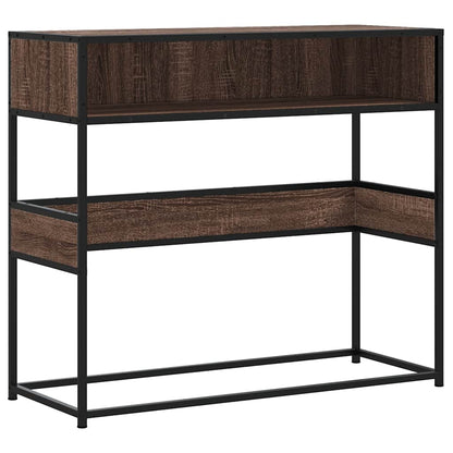 Tavolo Consolle Rovere Marrone 90x35x80 cm Legno Multistrato