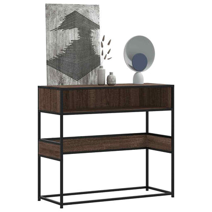 Tavolo Consolle Rovere Marrone 90x35x80 cm Legno Multistrato