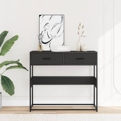 Tavolino Consolle Nero 90x35x80 cm in Legno Multistrato