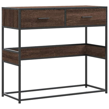 Tavolo Consolle Rovere Marrone 90x35x80 cm Legno Multistrato