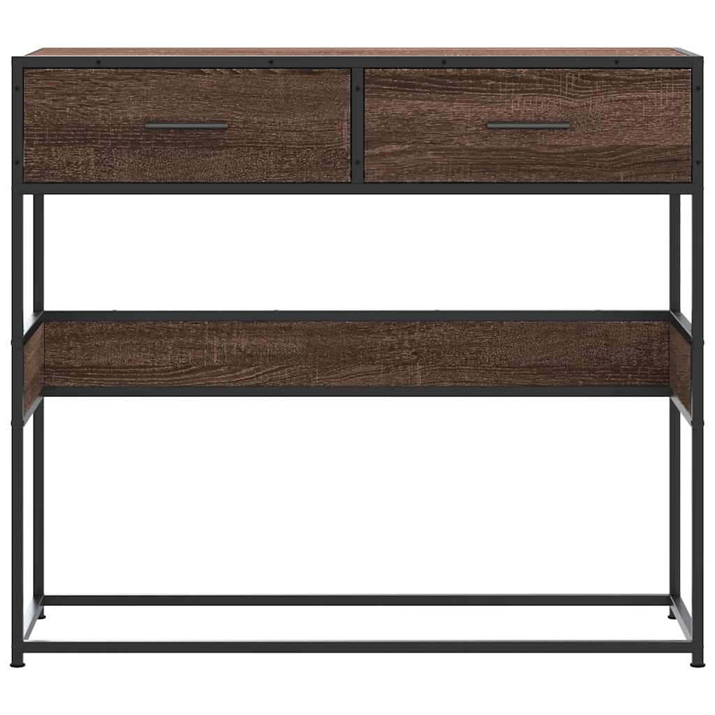 Tavolo Consolle Rovere Marrone 90x35x80 cm Legno Multistrato