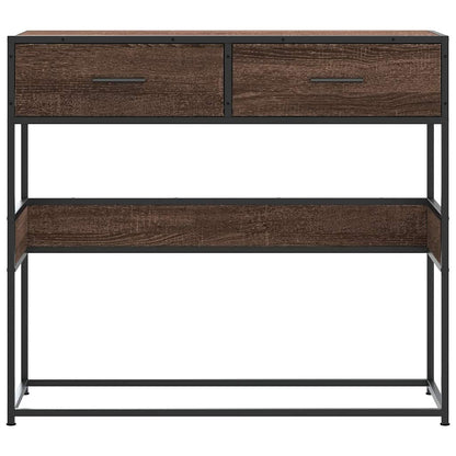 Tavolo Consolle Rovere Marrone 90x35x80 cm Legno Multistrato