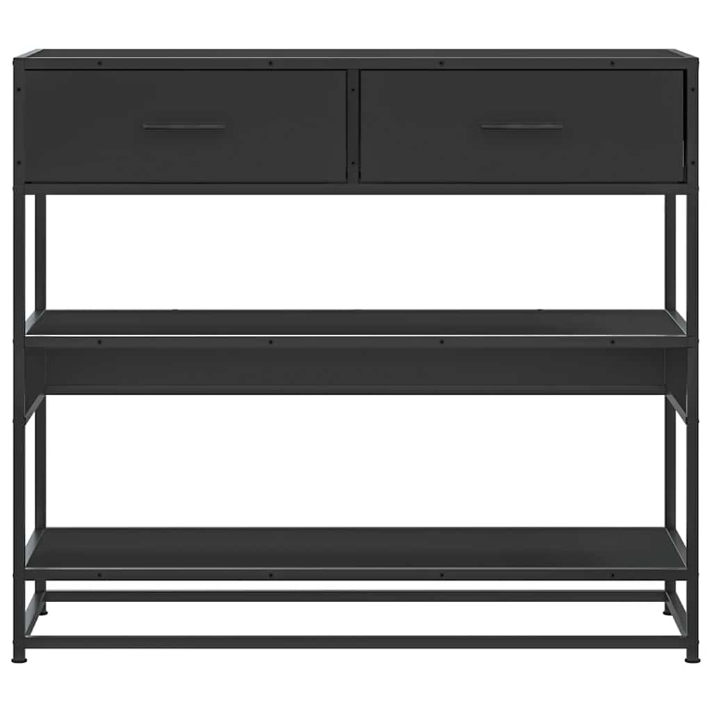 Tavolino Consolle Nero 90x35x80 cm in Legno Multistrato