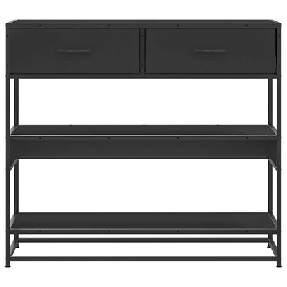 Tavolino Consolle Nero 90x35x80 cm in Legno Multistrato