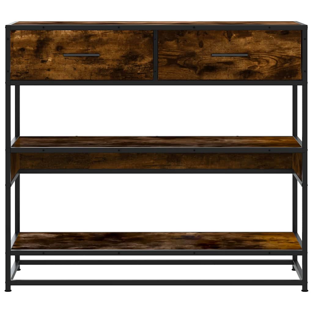 Tavolino Consolle Rovere Fumo 90x35x80 cm in Legno Multistrato