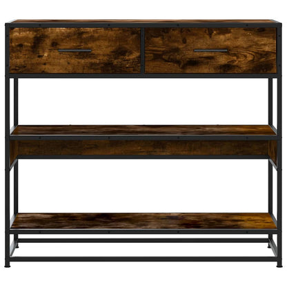Tavolino Consolle Rovere Fumo 90x35x80 cm in Legno Multistrato