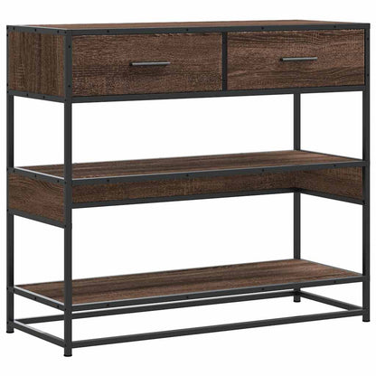 Tavolo Consolle Rovere Marrone 90x35x80 cm Legno Multistrato