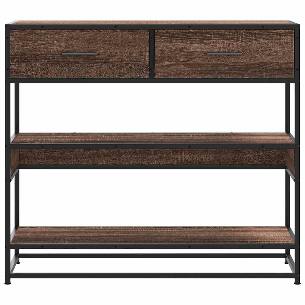 Tavolo Consolle Rovere Marrone 90x35x80 cm Legno Multistrato