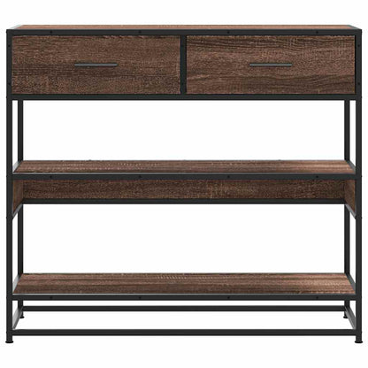Tavolo Consolle Rovere Marrone 90x35x80 cm Legno Multistrato