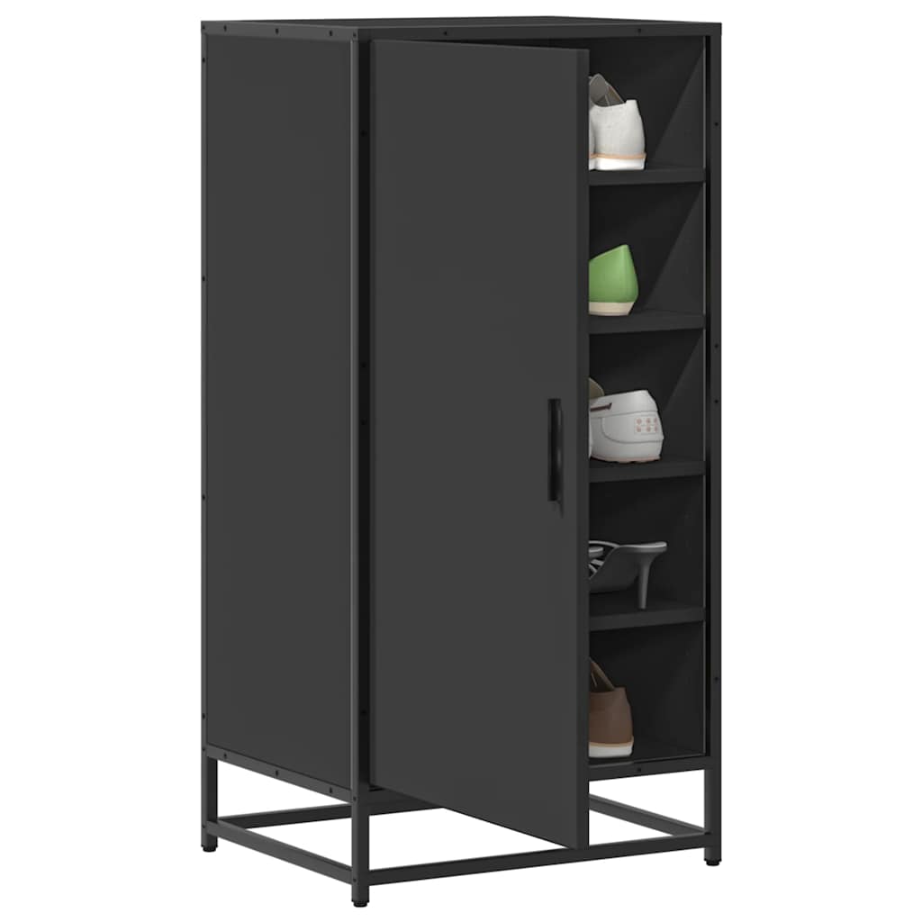 Scarpiera Nera 48x38x97,5 cm in Legno Multistrato