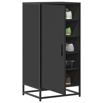 Scarpiera Nera 48x38x97,5 cm in Legno Multistrato
