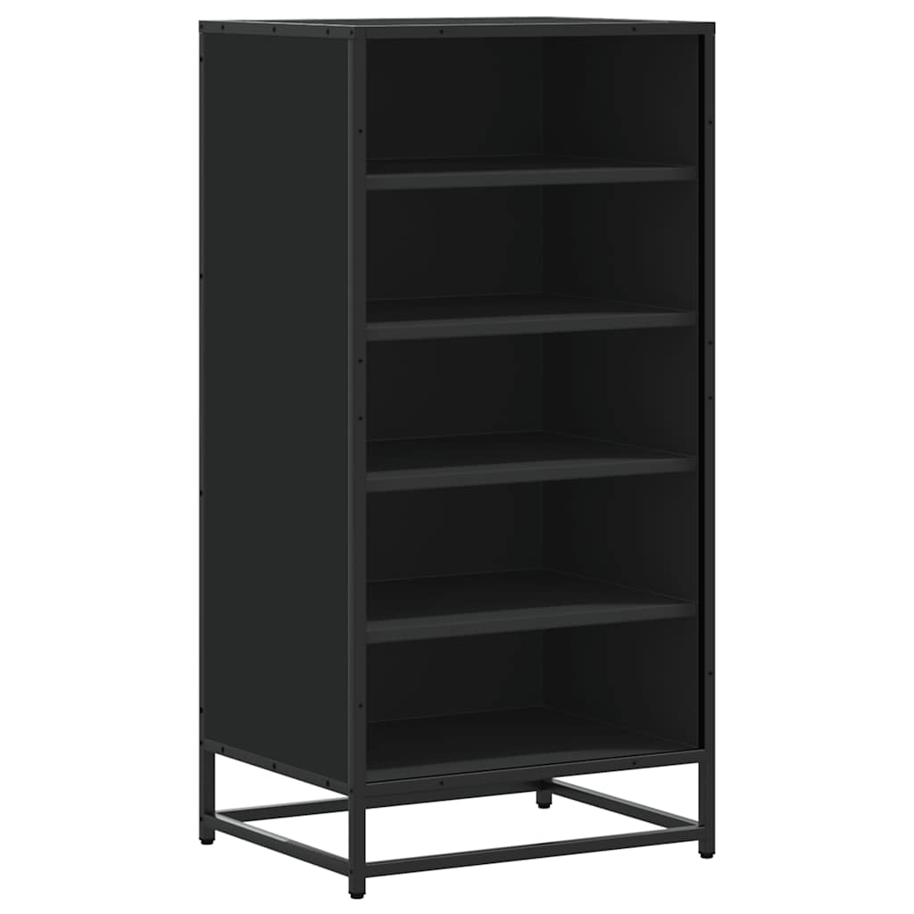 Scarpiera Nera 48x38x97,5 cm in Legno Multistrato