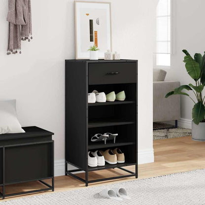 Scarpiera Nera 48x38x97,5 cm in Legno Multistrato