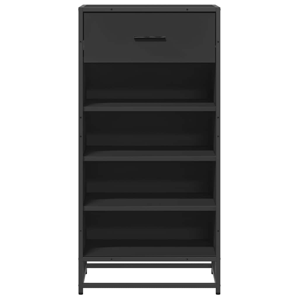 Scarpiera Nera 48x38x97,5 cm in Legno Multistrato