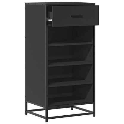 Scarpiera Nera 48x38x97,5 cm in Legno Multistrato