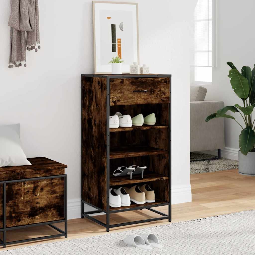 Scarpiera Rovere Fumo 48x38x97,5 cm in Legno Multistrato